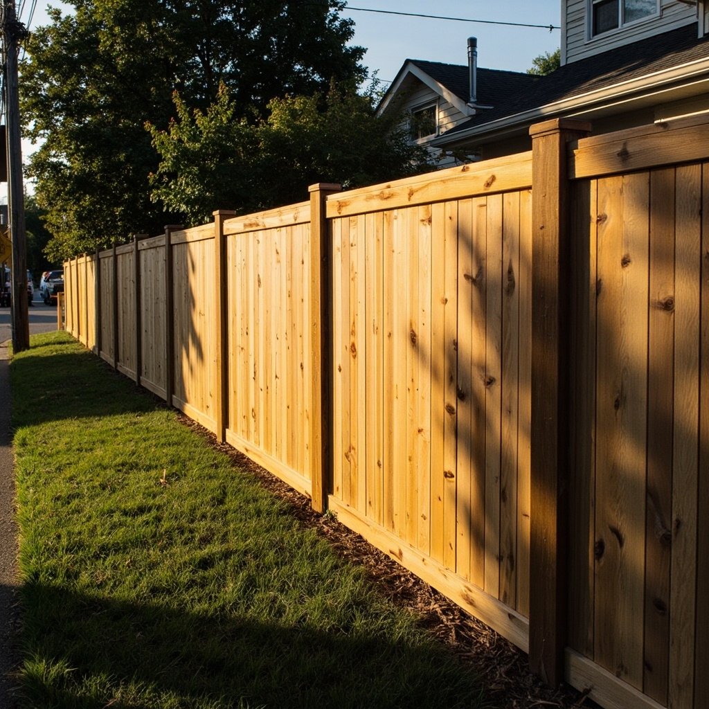 Privacy wood fencing